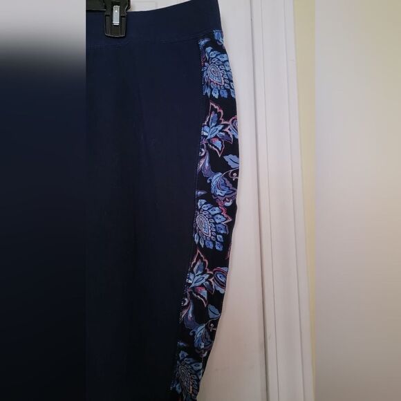 #026 Catherine's active blue leggings w paisley floral print stripe Sze. 3XWP - Picture 4 of 7